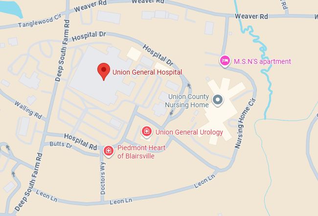 Map showing the location of Union General Hospital
